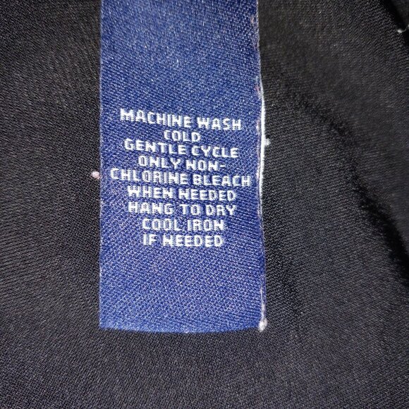 Chaps Size L Dress Sleeveless Little Black Ruched Waist Ruffle Detail - Picture 9 of 10